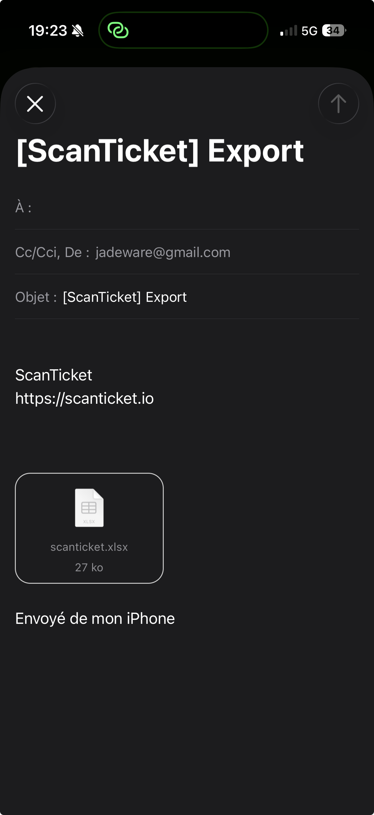 Email export ScanTicket