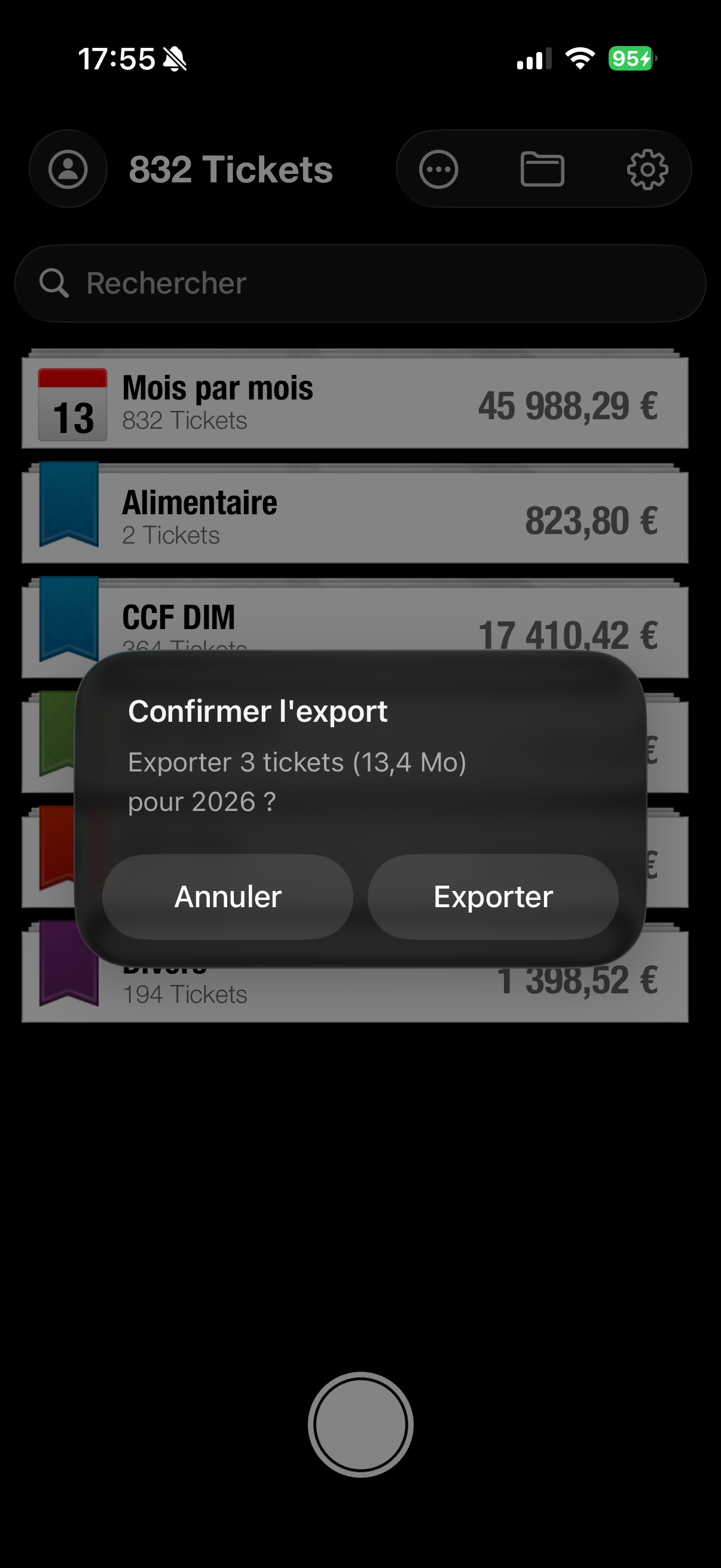 Confirmation export ZIP ScanTicket